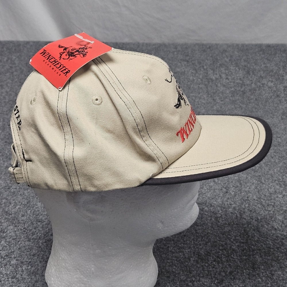 Winchester Strapback Hat One Size Tan Black Embroidered Hunting Western NWT - Picture 5 of 8